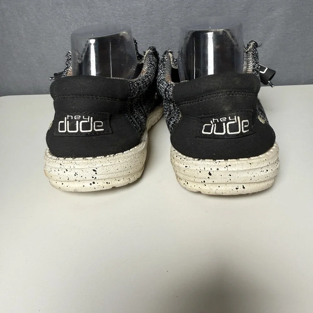 Hey Dude Black White Wally Sox Loafers Shoes Men's 8